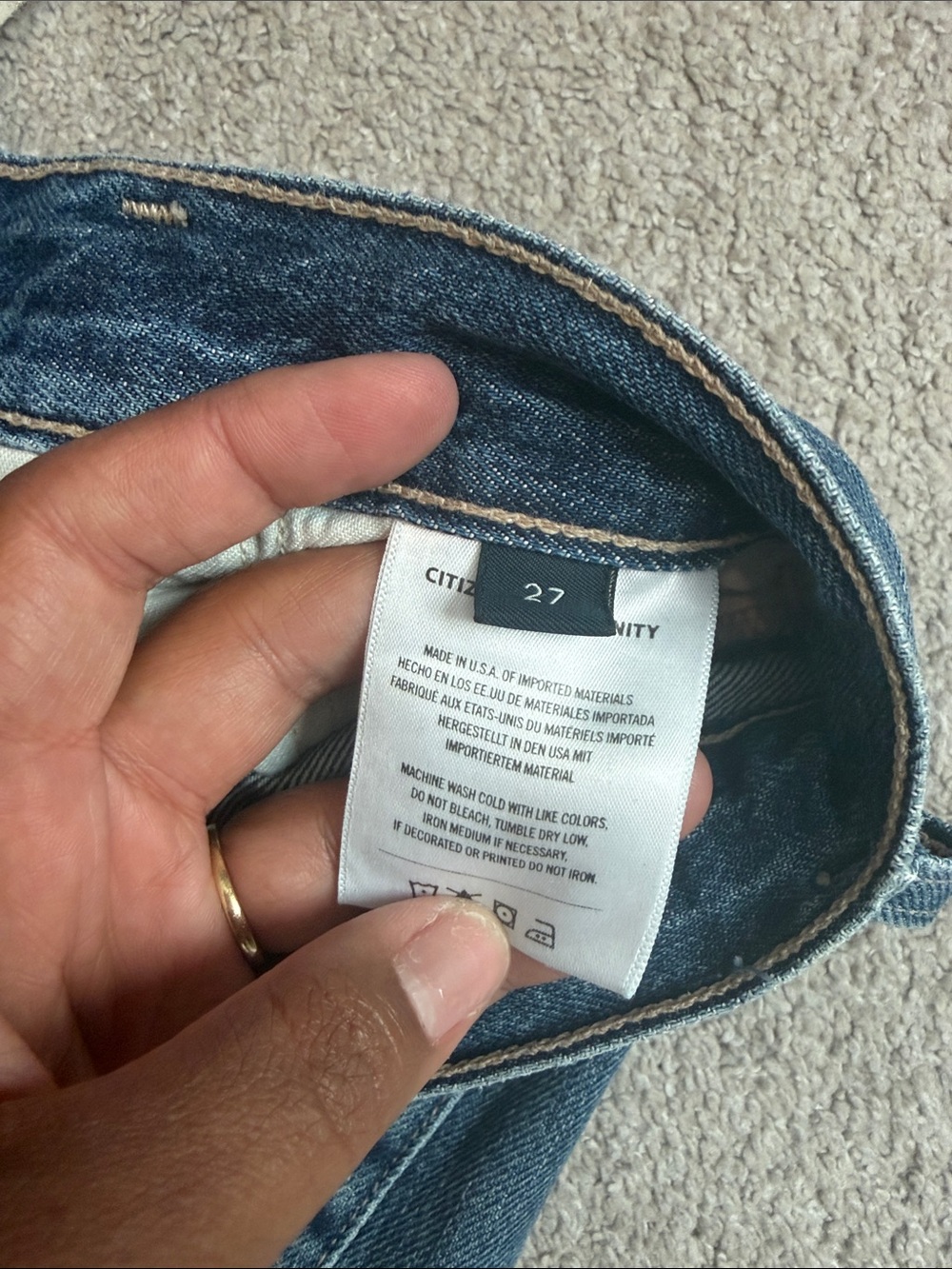 Citizens of Humanity Brynn Drawstring Denim Trouser Wide Leg Size 27 - Picture 6 of 9